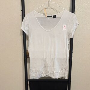 H&M Light Gray V-Neck Short Sleeve Top